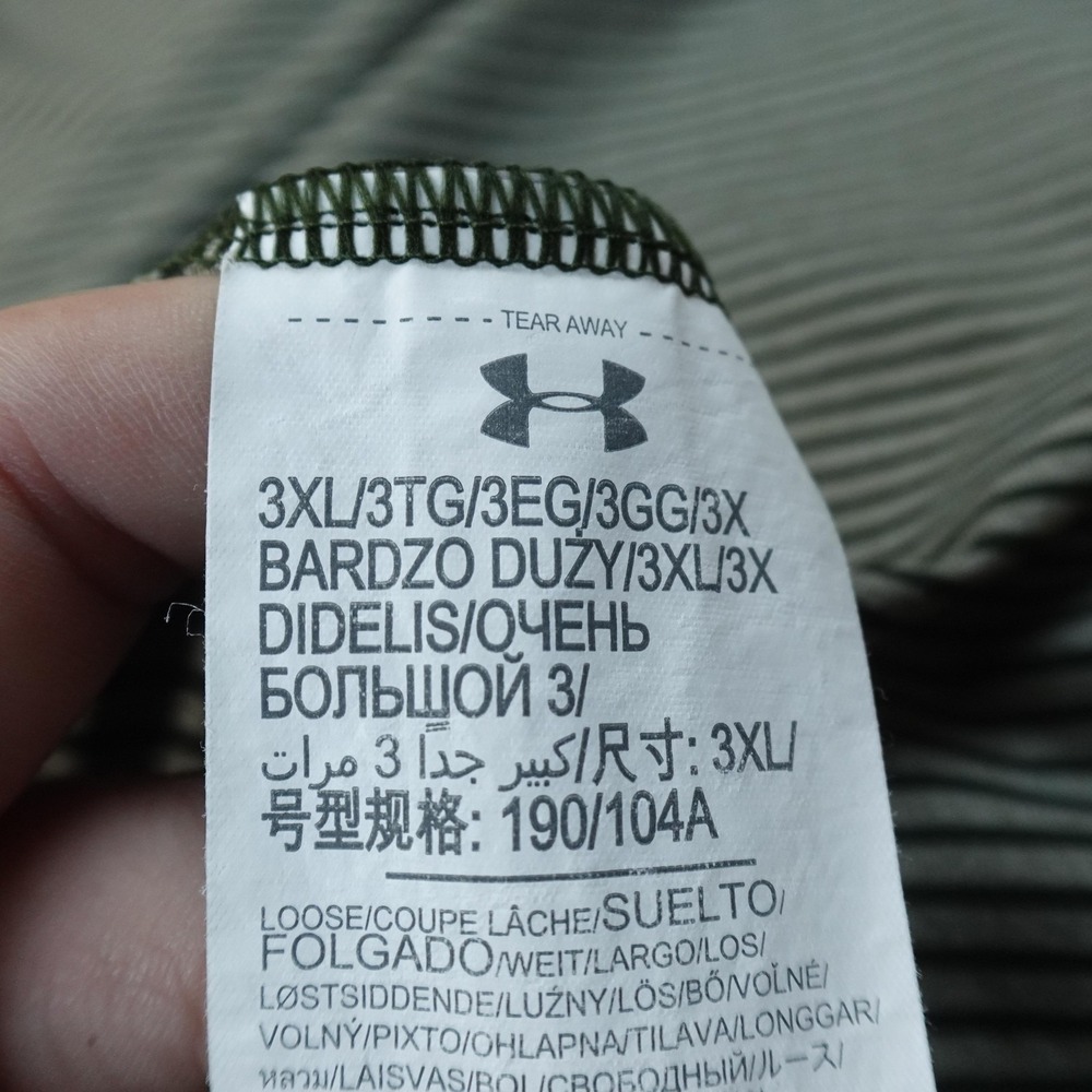 Under Armour Polo Shirt Mens 3XL Green Stripe HeatGear Golf Performance Stretch - Picture 10 of 13